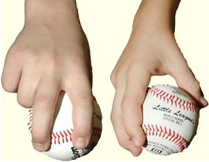 Baseball : Prise Fastball  quatre coutures